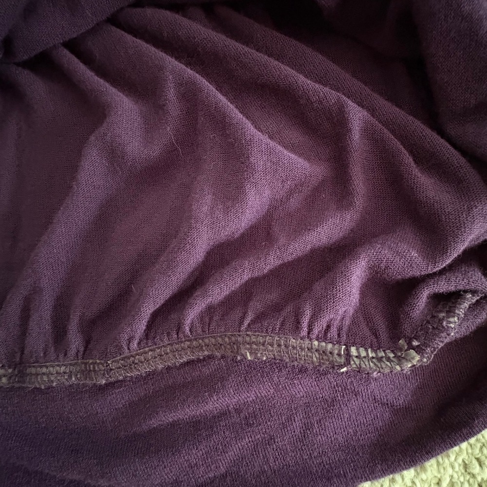Motherhood Maternity Purple Ruched V-Neck Long Sleeve Rayon Top Small 93321-17 - Picture 9 of 16